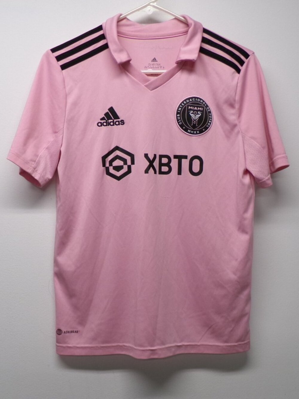 Adidas Miami CF Lionel Messi #10 XBTO Pink Soccer Jersey Youth Kids L 13-14 Y
